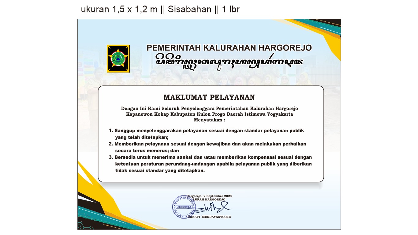 Maklumat Pelayanan Hargorejo